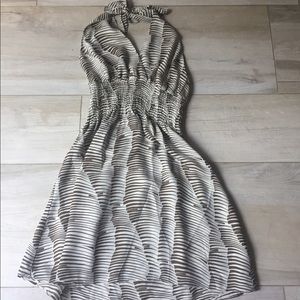 Parker Brown and White Striped Mini Dress